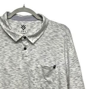 Veece Mens Golf Polo Shirt Pocket XL Gray Heathered Athleisure Lightweight